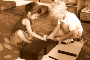 When we observe that a child is finding a sense of order in our material, they are ready to explore more dimensions and extensions of material.