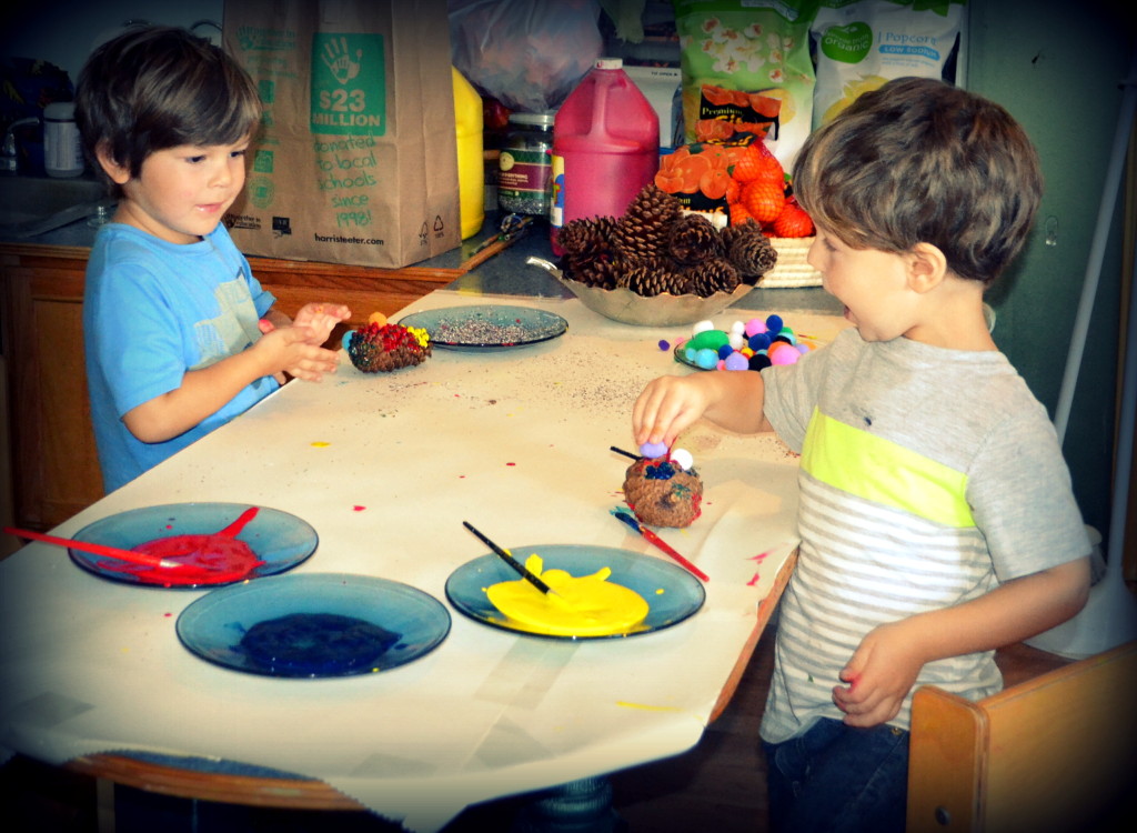 Art - pine cones Charles & Emmett