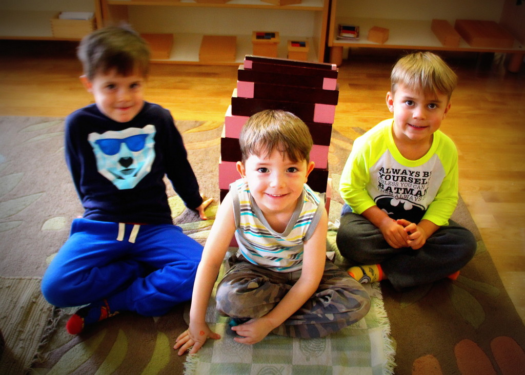 David, Devereux, and Luke building