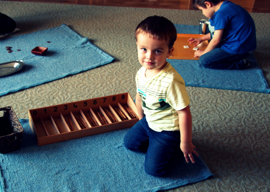 Brayden- quantities 1-10, Daniel in background